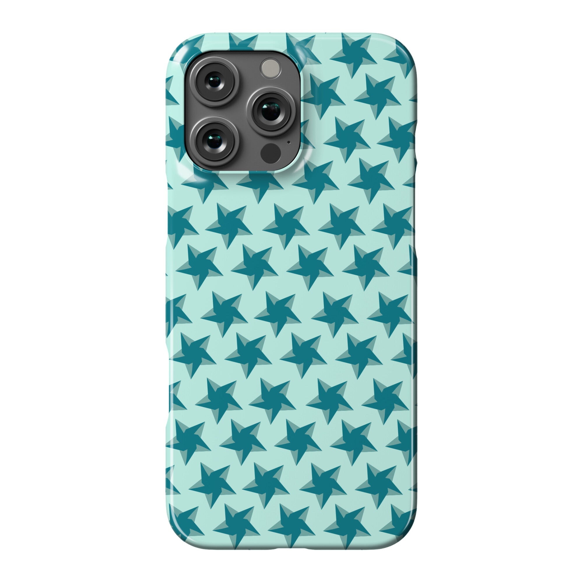 Teal Star Pattern Phone Case